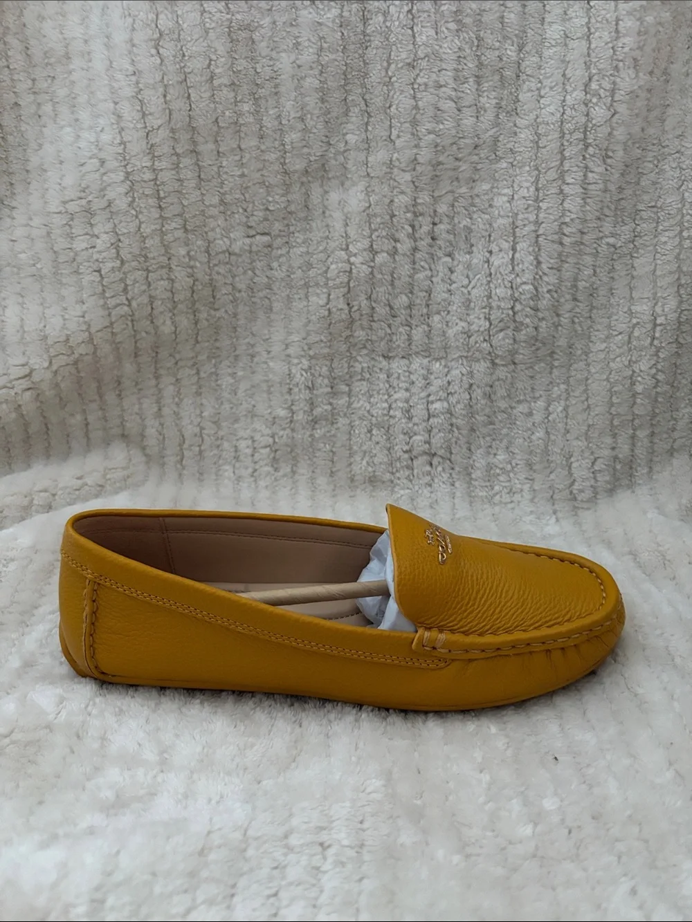 COACH Woman's Yellow Gold Marley Leather Loafers